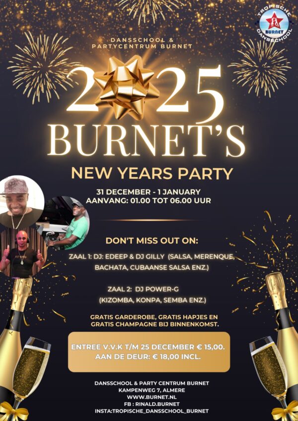 Burnet’s New Years Party (Koop Ticket) | Latin Groove Almere